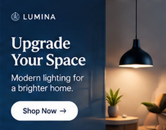 Sample Google banner ad for a lighting store