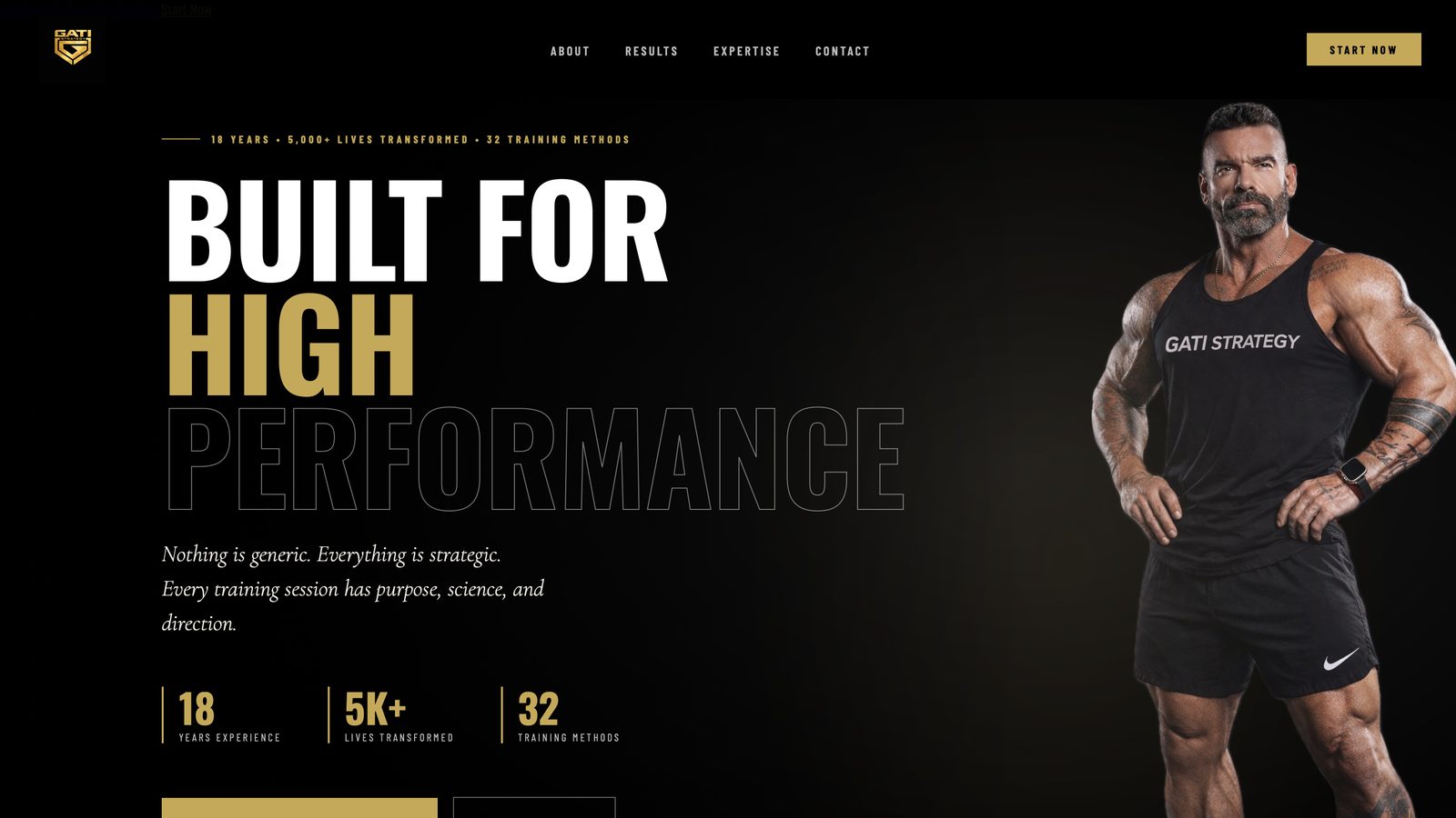 Homepage of gatistrategy.com, designed by My Elevated Marketing